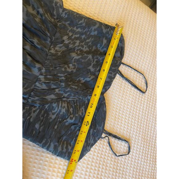 Rebecca Taylor Y2K Spaghetti Strap Cocktail Dark Gray Cheetah Mini Event Dress 8 - Picture 5 of 15